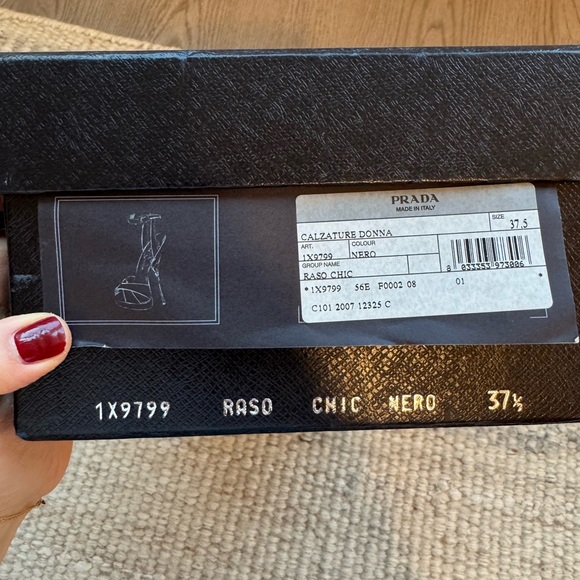 Prada Fairy Collection Satin Platform Ankle Strap Sandal - Black, Size 37 1/2 - Picture 10 of 12